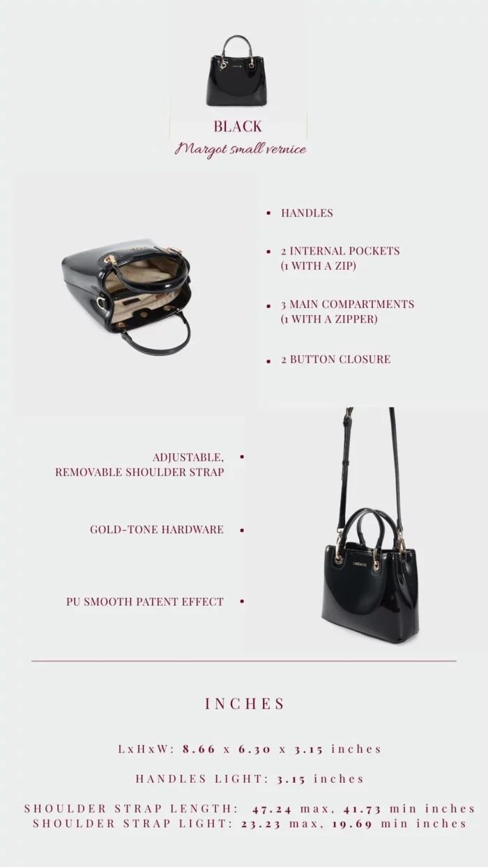 Borsa a mano Margot small vernice-black - immagine 2