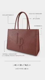 Borsa a spalla in similpelle Freya-mauve - immagine 2